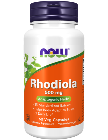 Rosenrod (Rhodiola rosea) 500 mg, 60 vegetabilske kapsler